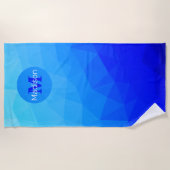 Serviette De Plage Motif de maille géométrique de mer bleu été Monogr (Devant)