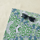 Serviette De Plage Motif de mandala côtier vert de mer et bleu (En situation)