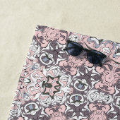 Serviette De Plage Motif de mandala rose gris et blanc (En situation)