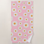 Serviette De Plage Motif de marguerite - Accessoire d'été floral - (Devant)