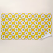 Serviette De Plage Motif de marguerite jaune blanc 2 (Devant)