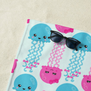 Serviette De Plage Motif de méduses, Mignonne méduse, Sea Animaux