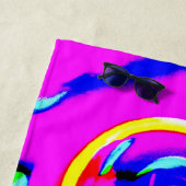 Serviette De Plage Motif de néon coloré vibrant (En situation)
