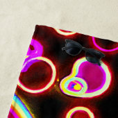 Serviette De Plage Motif de néon vibrant (En situation)