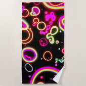 Serviette De Plage Motif de néon vibrant (Devant)