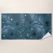 Serviette De Plage Motif de Noël, Pine Snow 12 (Devant)