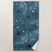 Serviette De Plage Motif de Noël, Pine Snow 12 (Devant)
