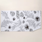 Serviette De Plage Motif de Noël, Pine Snow 7 (Devant)