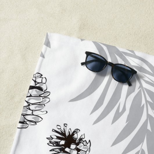 Serviette De Plage Motif de Noël, Pine Snow 7 (En situation)