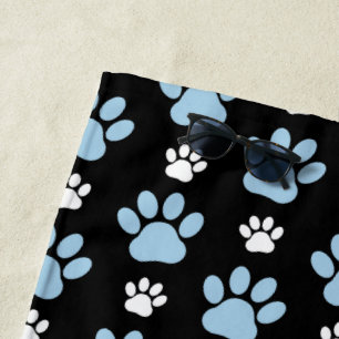 Serviette De Plage Motif De Pailles, Paniers Bleus, Pailles De Chien,