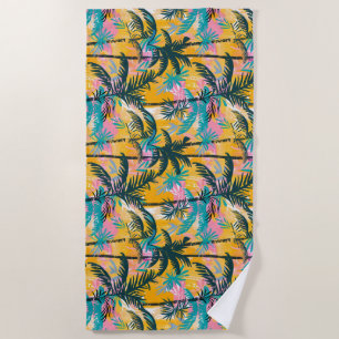Serviette De Plage Motif de palmier d'été coloré