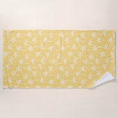 Serviette De Plage Motif de palmier tropical jaune (Devant)
