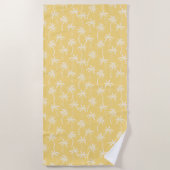 Serviette De Plage Motif de palmier tropical jaune (Devant)