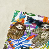Serviette De Plage Motif de paresse d'aquarelle de bande dessinée (En situation)