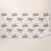Serviette De Plage Motif de paresses et de bananes (Devant)