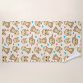 Serviette De Plage Motif De Parfums, Mignons Parfums, Coeurs (Devant)