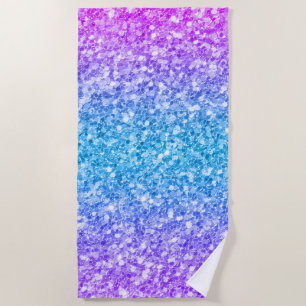 Serviette De Plage Motif de Parties scintillant en verre rose et bleu