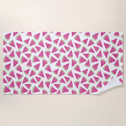 Serviette De Plage Motif de pastèque tropicale (Devant)