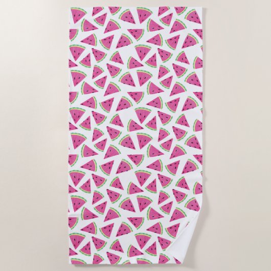 Serviette De Plage Motif de pastèque tropicale (Devant)