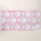 Serviette De Plage Motif De Pâtes, Patrouilles Blanches, Aquarelles,  (Devant)