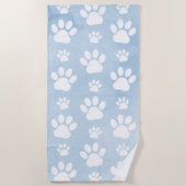 Serviette De Plage Motif De Pâtes, Patrouilles Blanches, Aquarelles,  (Devant)