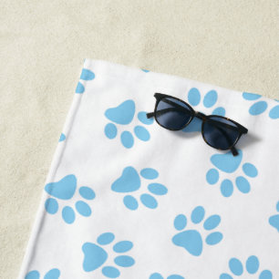 Serviette De Plage Motif De Pâtes, Poches De Chien, Bébé Pâtes Bleues