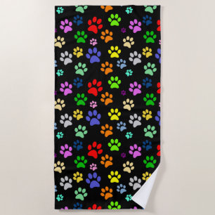 Serviette De Plage Motif de patte de mignon animal de compagnie