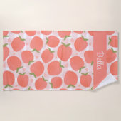 Serviette De Plage Motif de pêche d'été doux (Devant)
