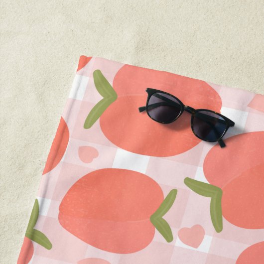Serviette De Plage Motif de pêche d'été doux (En situation)