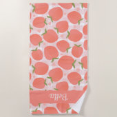 Serviette De Plage Motif de pêche d'été doux (Devant)