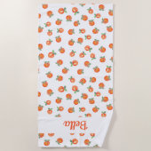 Serviette De Plage Motif de pêche d'été doux (Devant)