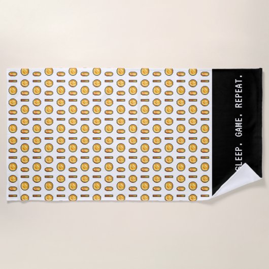 Serviette De Plage Motif de pièce en pixel (Devant)