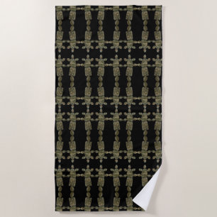Serviette De Plage Motif de pierres gemmes de sédiment d'océan de mer