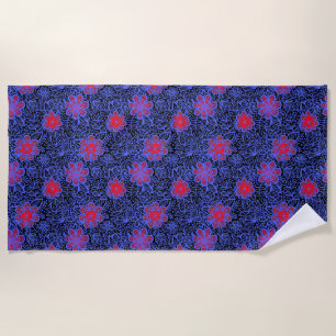 Serviette De Plage Motif de plantes A13.b Fond noir