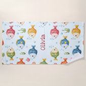 Serviette De Plage Motif de poissons tropicaux (Devant)