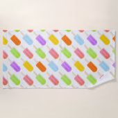 Serviette De Plage Motif de Popsicles arc-en-ciel d'été (Devant)