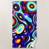 Serviette De Plage Motif de pulse de Neon vibrant (Devant)