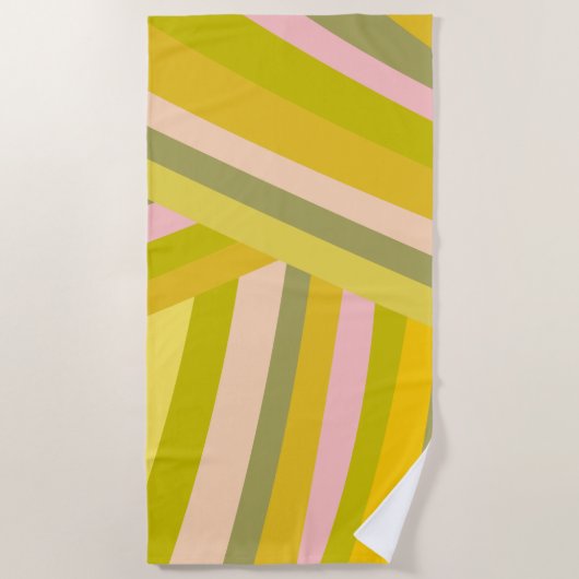 Serviette De Plage Motif de rayures Citrus modernes (Devant)