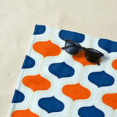 Serviette De Plage Motif de renouveau bleu et orange (En situation)