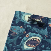 Serviette De Plage Motif de requins de nom personnalisé (En situation)