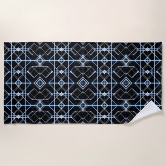 Serviette De Plage Motif de réseau néon futuriste