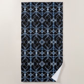 Serviette De Plage Motif de réseau néon futuriste (Devant)