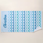 Serviette De Plage Motif de ressacs abstrait (Devant)