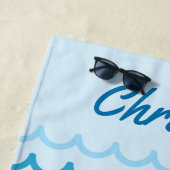 Serviette De Plage Motif de ressacs abstrait (En situation)