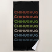 Serviette De Plage Motif de Retro Chihuahua (Devant)