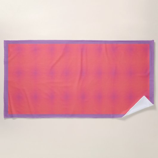 Serviette De Plage Motif de rose et violet doux (Devant)