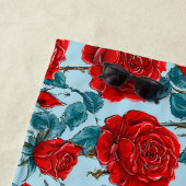 Serviette De Plage Motif de roses rouges (En situation)