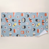 Serviette De Plage Motif de rouleaux Sushi Nigiri Maki (Devant)
