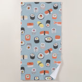 Serviette De Plage Motif de rouleaux Sushi Nigiri Maki (Devant)