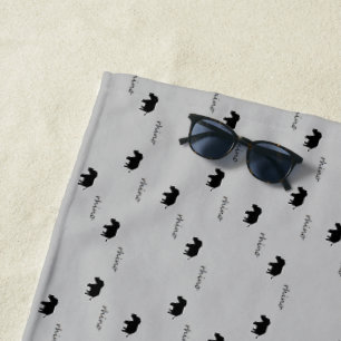 Serviette De Plage motif de silhouette rhinocéros